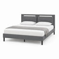 Letto matrimoniale imbottito grigio scuro in poliestere 160x200 cm
