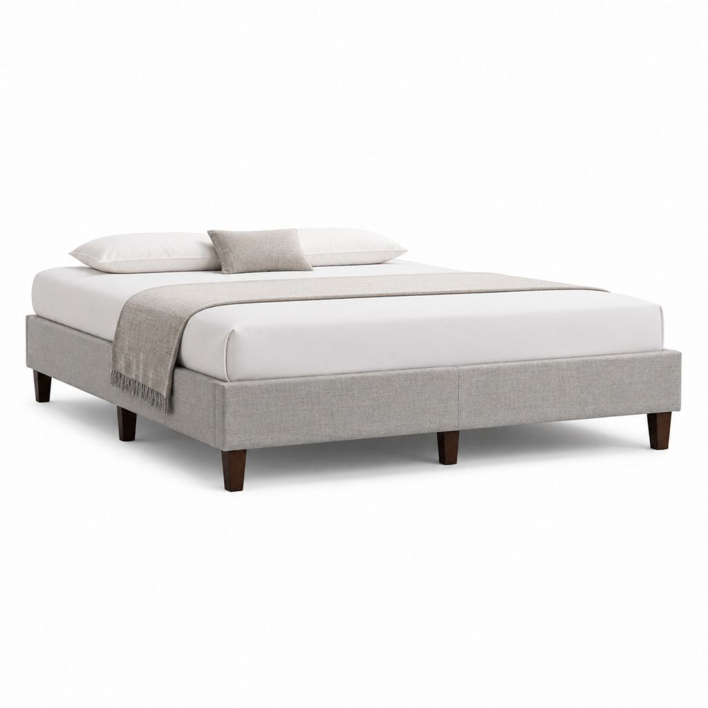 Letto matrimoniale imbottito grigio in poliestere rettangolare 160 x 200 cm