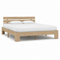 Struttura letto matrimoniale rettangolare rovere chiaro in legno massello 160 x 200 cm