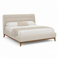 Letto matrimoniale imbottito rettangolare beige in poliestere per materasso 160 x 200 cm 170 x 215 x 115 cm