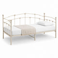 Letto singolo con struttura in acciaio beige 90 x 200 cm