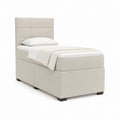 Letto singolo imbottito beige in poliestere rettangolare 90 x 200 cm
