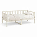 Letto singolo a divano rettangolare bianco in pino massello per materasso 90 x 200 cm