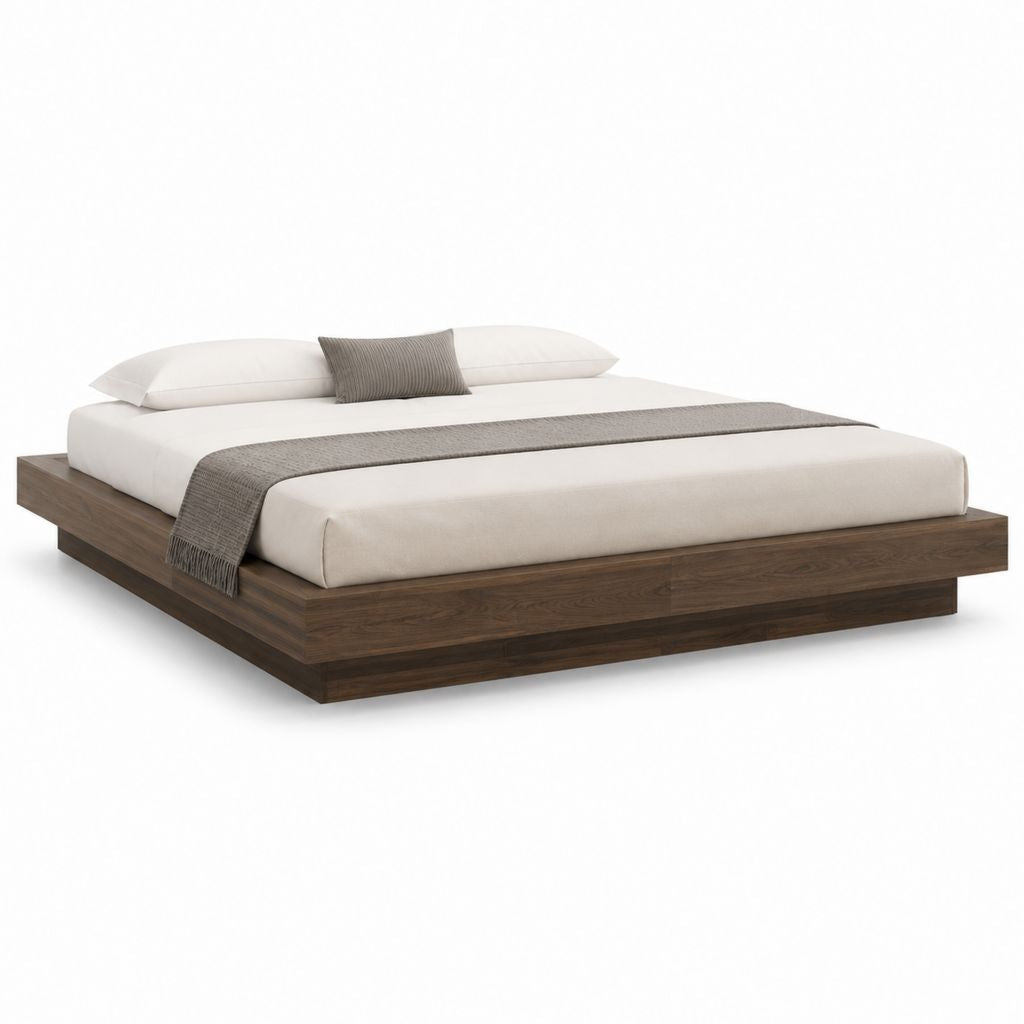 Letto matrimoniale con struttura rettangolare noce in MDF 180 x 200 cm