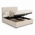 Letto contenitore matrimoniale beige in poliestere rettangolare per materasso 160 x 200 cm 170 x 210 x 110 cm