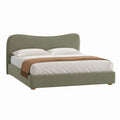 Letto matrimoniale verde salvia imbottito in poliestere per materasso 160 x 200 cm