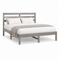 Letto matrimoniale rettangolare in legno massello grigio 160 x 200 cm