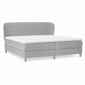 Letto boxspring matrimoniale grigio rivestito in poliestere rettangolare 180 x 200 cm